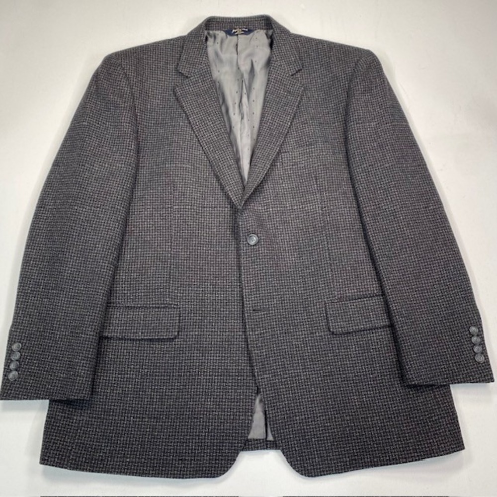 Joseph & Feiss Gold Mens 46R Wool Cashmere Blazer Sport Coat Charcoal Grey 46 R